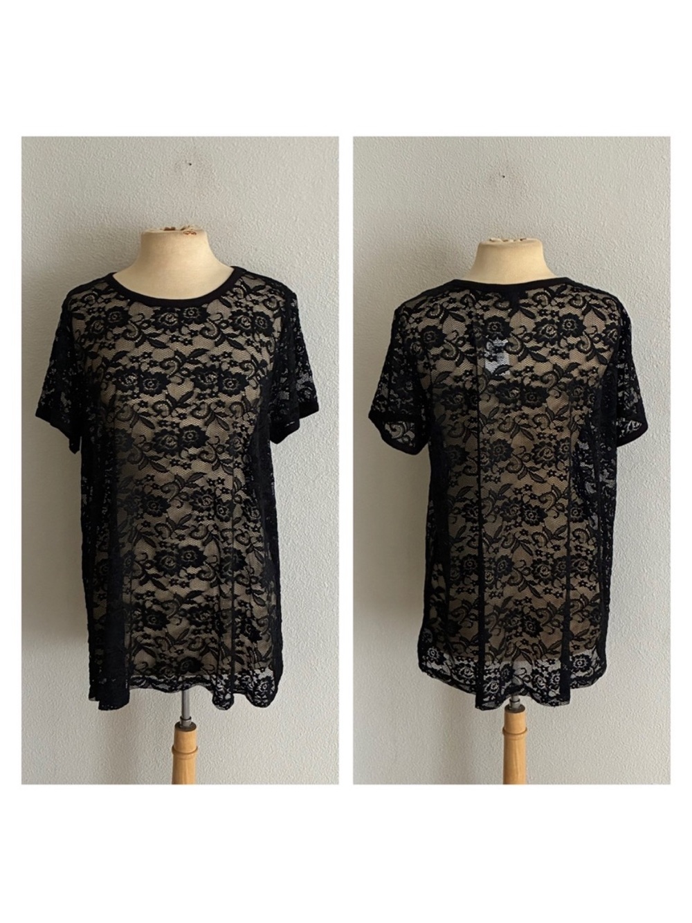 Torrid black sheer mesh tee